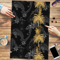 Hawaiian Honu And Surfboards Puzzle Gold Style - Polynesian Pride