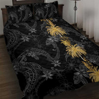 Hawaiian Honu And Surfboards Quilt Bed Set Gold Style - Polynesian Pride