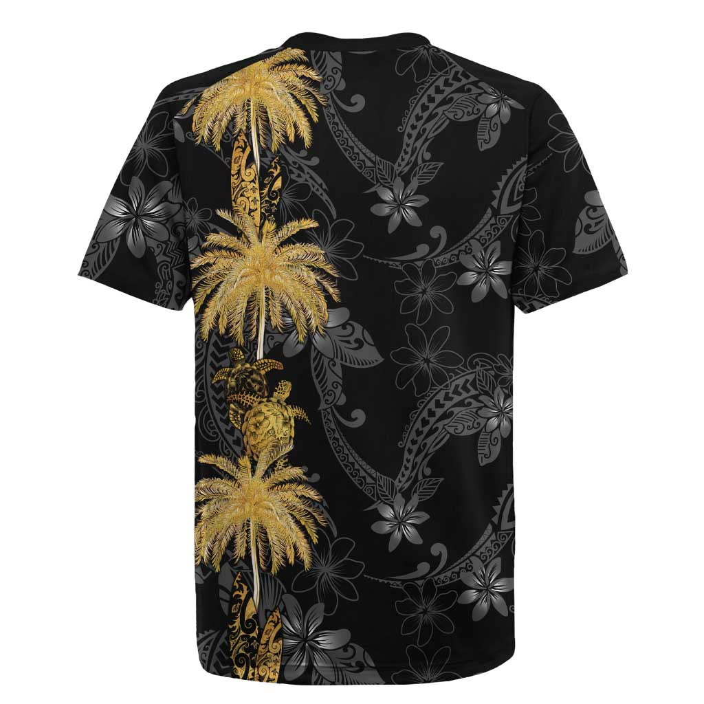 Hawaiian Honu And Surfboards Rugby Jersey Gold Style LT05 - Polynesian Pride