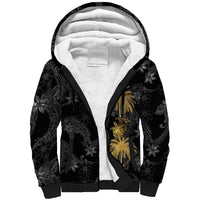 Hawaiian Honu And Surfboards Sherpa Hoodie Gold Style LT05 Unisex Gold - Polynesian Pride