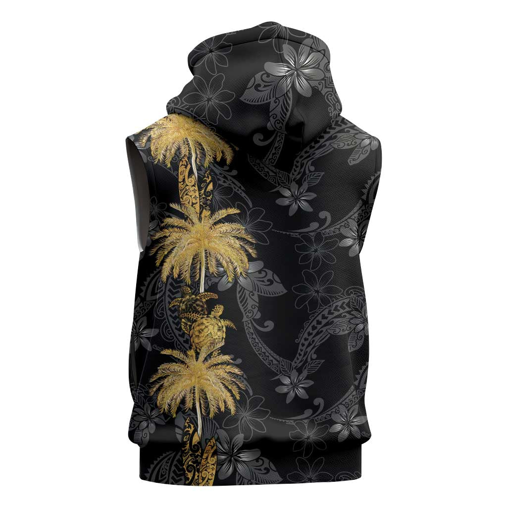 Hawaiian Honu And Surfboards Sleeveless Hoodie Gold Style - Polynesian Pride