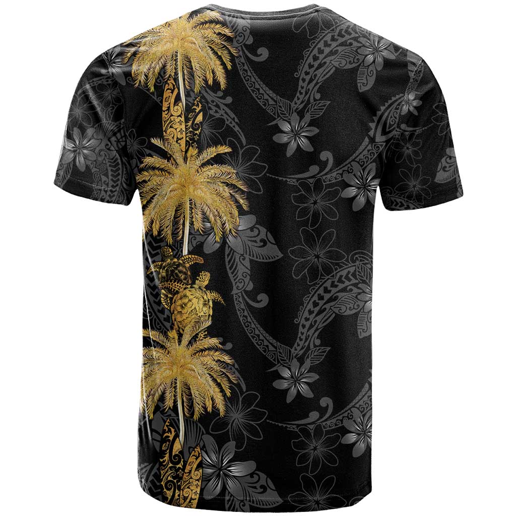 Hawaiian Honu And Surfboards T Shirt Gold Style - Polynesian Pride