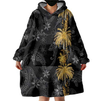 Hawaiian Honu And Surfboards Wearable Blanket Hoodie Gold Style LT05 - Polynesian Pride