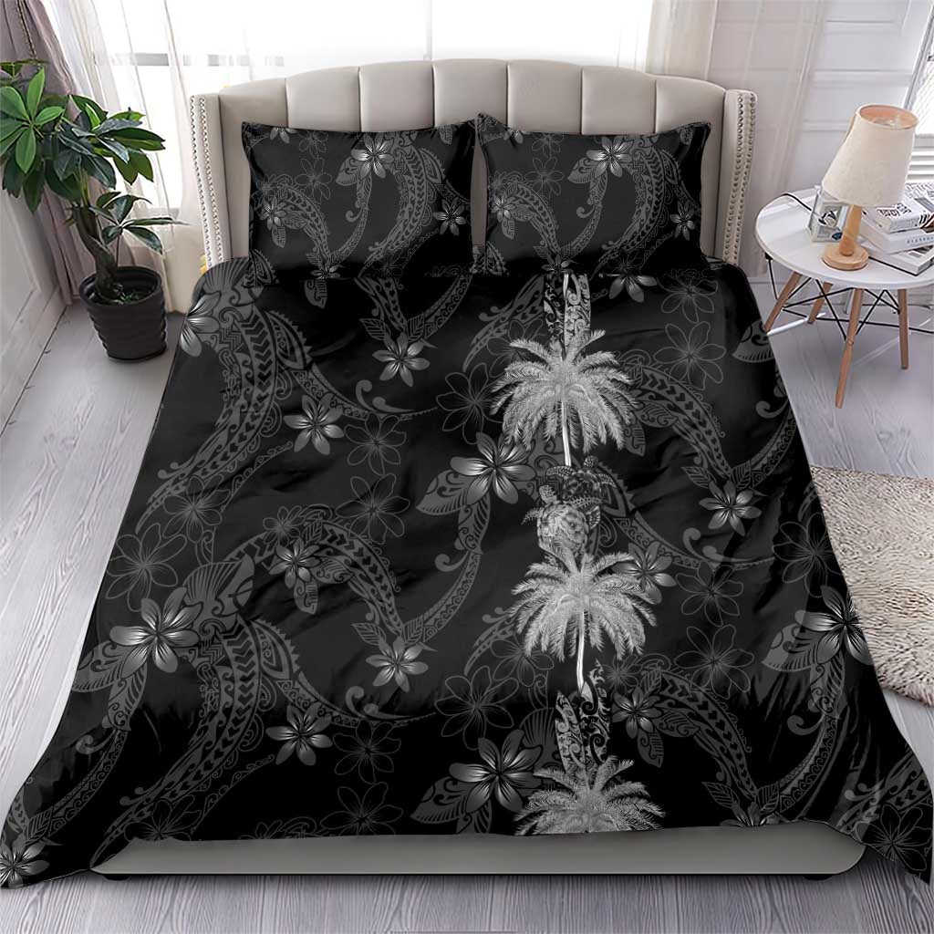 Hawaiian Honu And Surfboards Bedding Set Silver Style - Polynesian Pride