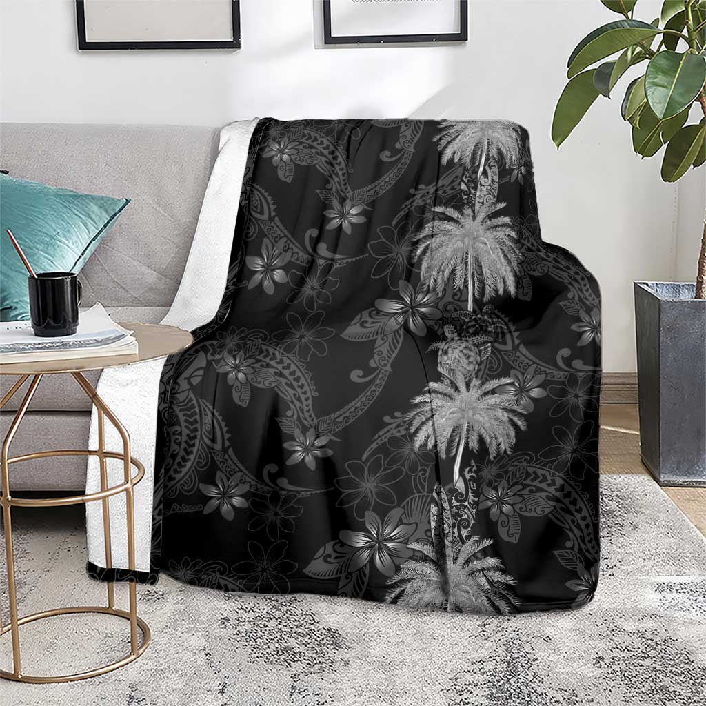 Hawaiian Honu And Surfboards Blanket Silver Style - Polynesian Pride