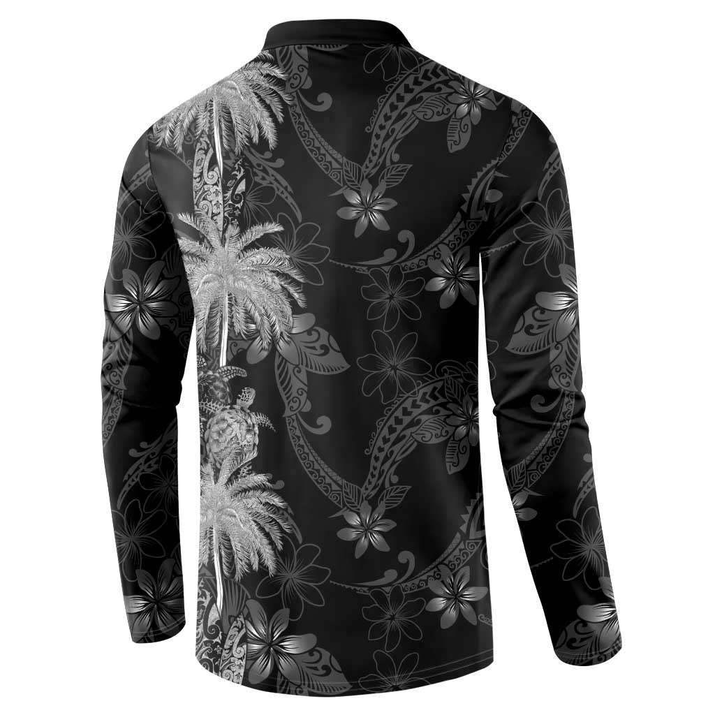 Hawaiian Honu And Surfboards Button Sweatshirt Silver Style LT05 - Polynesian Pride