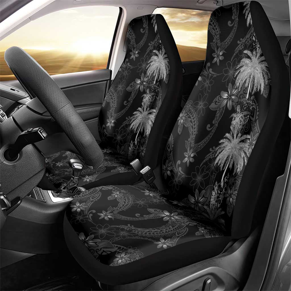 Hawaiian Honu And Surfboards Car Seat Cover Silver Style - Polynesian Pride
