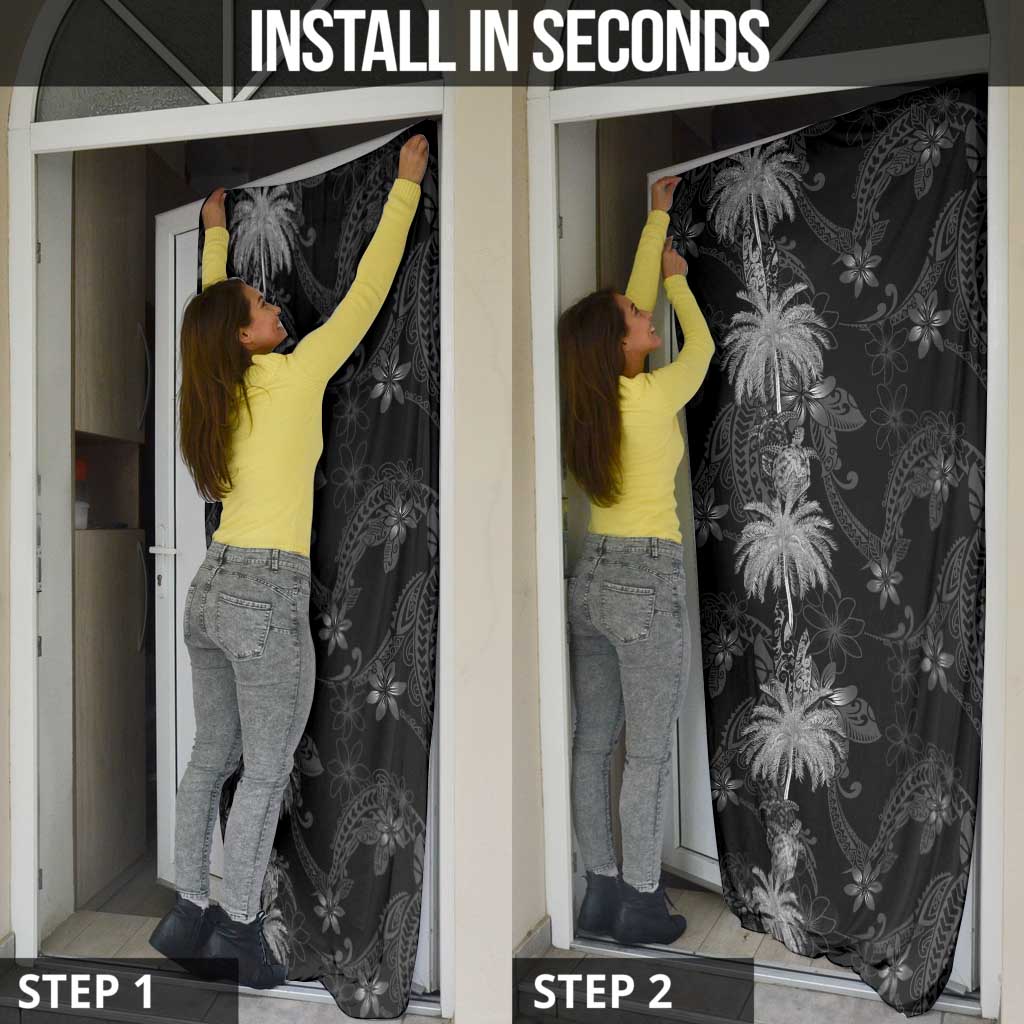 Hawaiian Honu And Surfboards Door Cover Silver Style - Polynesian Pride