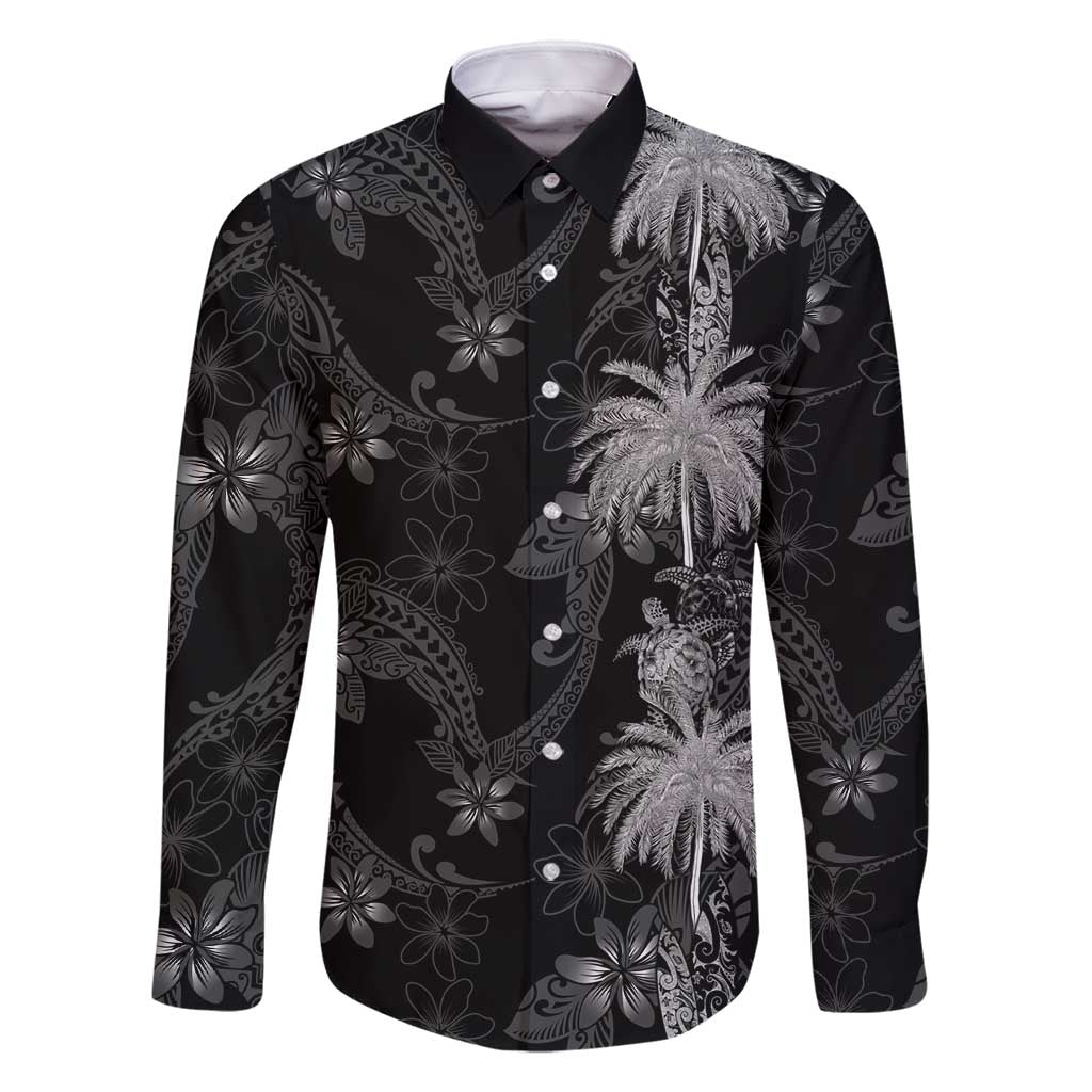 Hawaiian Honu And Surfboards Family Matching Long Sleeve Bodycon Dress and Hawaiian Shirt Silver Style - Polynesian Pride