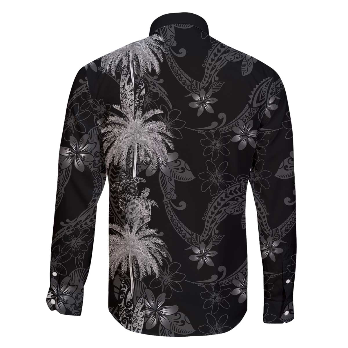 Hawaiian Honu And Surfboards Family Matching Off The Shoulder Long Sleeve Dress and Hawaiian Shirt Silver Style - Polynesian Pride