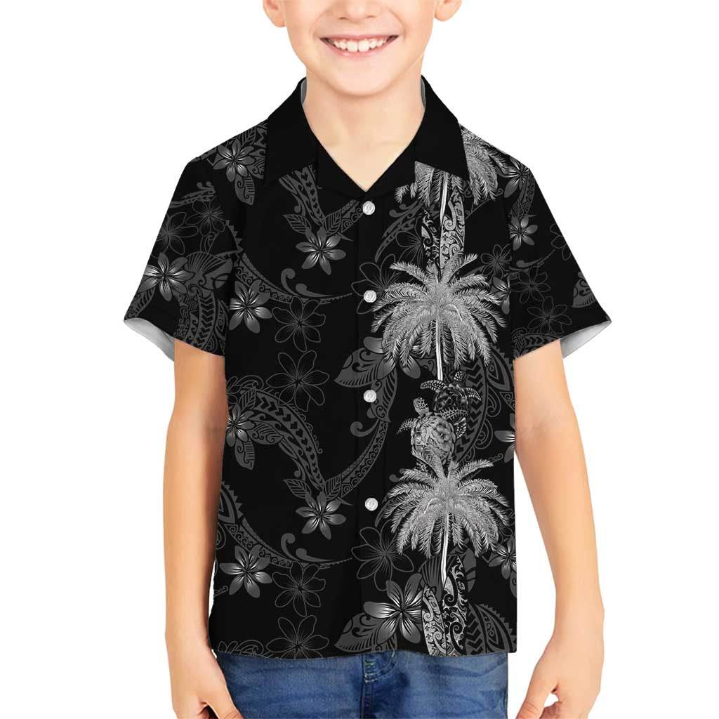 Hawaiian Honu And Surfboards Family Matching Off Shoulder Short Dress and Hawaiian Shirt Silver Style LT05 Son's Shirt Silver - Polynesian Pride