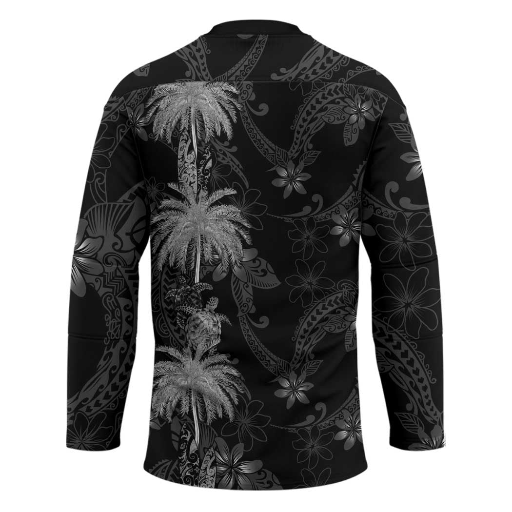 Hawaiian Honu And Surfboards Hockey Jersey Silver Style - Polynesian Pride
