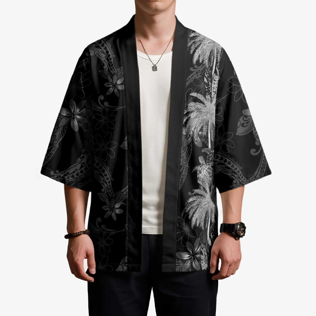 Hawaiian Honu And Surfboards Kimono Silver Style - Polynesian Pride