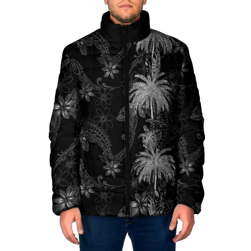 Hawaiian Honu And Surfboards Padded Jacket Silver Style - Polynesian Pride
