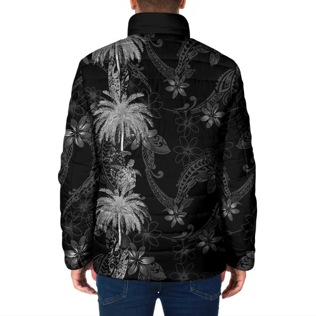 Hawaiian Honu And Surfboards Padded Jacket Silver Style - Polynesian Pride