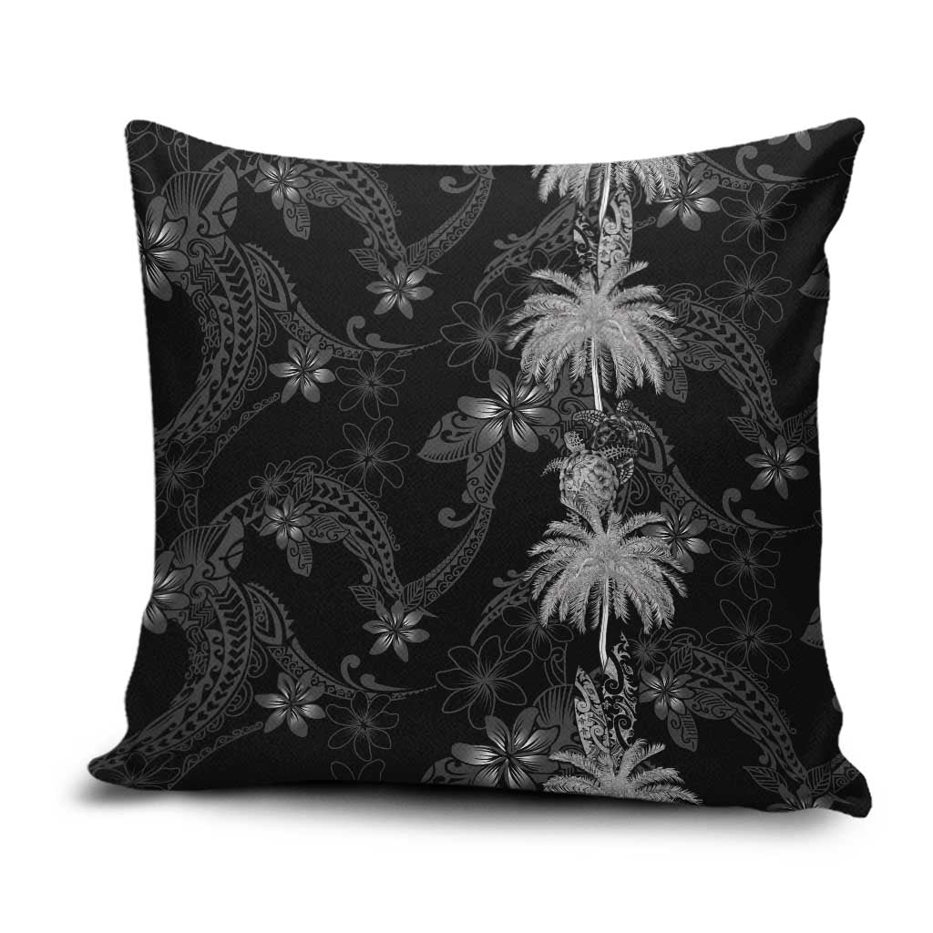 Hawaiian Honu And Surfboards Pillow Cover Silver Style - Polynesian Pride