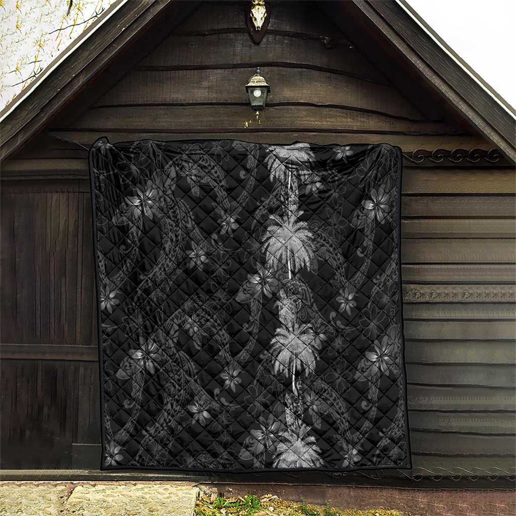 Hawaiian Honu And Surfboards Quilt Silver Style - Polynesian Pride