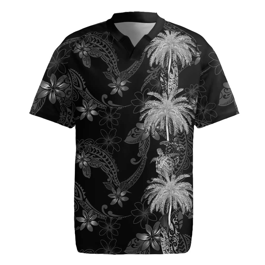 Hawaiian Honu And Surfboards Rugby Jersey Silver Style LT05 Silver - Polynesian Pride