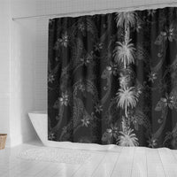 Hawaiian Honu And Surfboards Shower Curtain Silver Style - Polynesian Pride