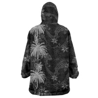 Hawaiian Honu And Surfboards Wearable Blanket Hoodie Silver Style LT05 - Polynesian Pride