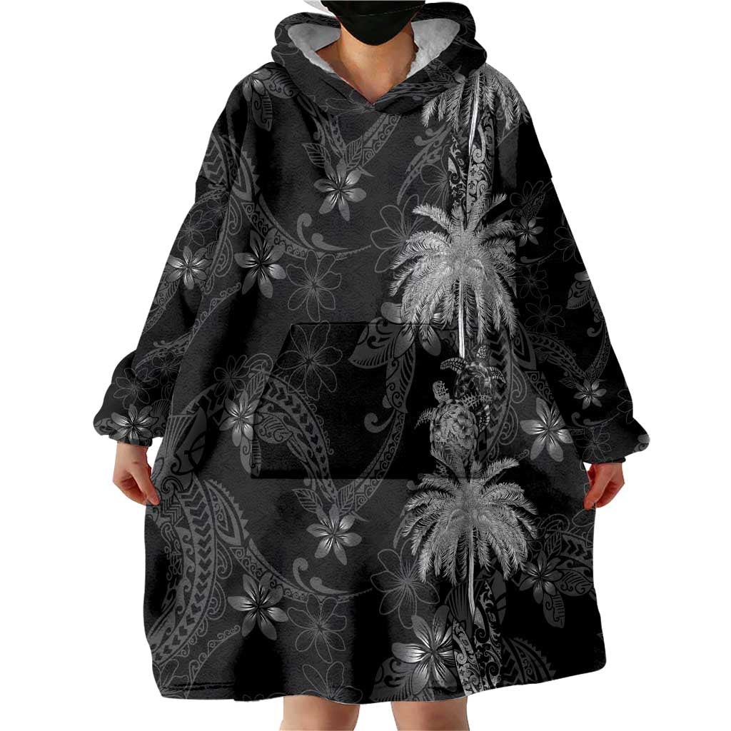 Hawaiian Honu And Surfboards Wearable Blanket Hoodie Silver Style LT05 - Polynesian Pride