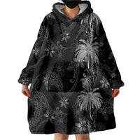 Hawaiian Honu And Surfboards Wearable Blanket Hoodie Silver Style LT05 - Polynesian Pride