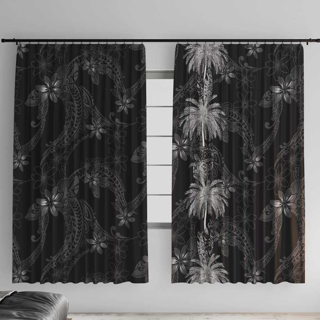 Hawaiian Honu And Surfboards Window Curtain Silver Style - Polynesian Pride