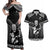 Custom New Zealand Maori Tiki Rugby Couples Matching Off Shoulder Maxi Dress and Hawaiian Shirt Go Aotearoa Maori Pattern