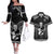 Custom New Zealand Maori Tiki Rugby Couples Matching Off The Shoulder Long Sleeve Dress and Hawaiian Shirt Go Aotearoa Maori Pattern