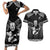 Custom New Zealand Maori Tiki Rugby Couples Matching Short Sleeve Bodycon Dress and Hawaiian Shirt Go Aotearoa Maori Pattern