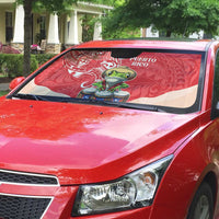 Puerto Rico Auto Sun Shade Coqui Frog With Polynesian Pattern LT05 - Polynesian Pride