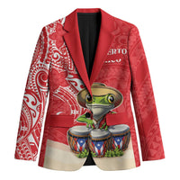 Personalized Puerto Rico Blazer Coqui Frog With Polynesian Pattern - Polynesian Pride