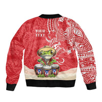Personalized Puerto Rico Bomber Jacket Coqui Frog With Polynesian Pattern - Polynesian Pride