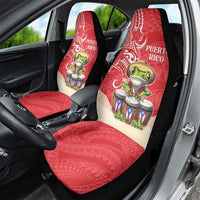Puerto Rico Car Seat Cover Coqui Frog With Polynesian Pattern - Polynesian Pride