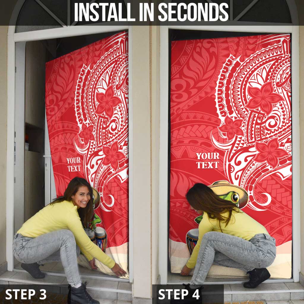 Puerto Rico Door Cover Coqui Frog With Polynesian Pattern - Polynesian Pride