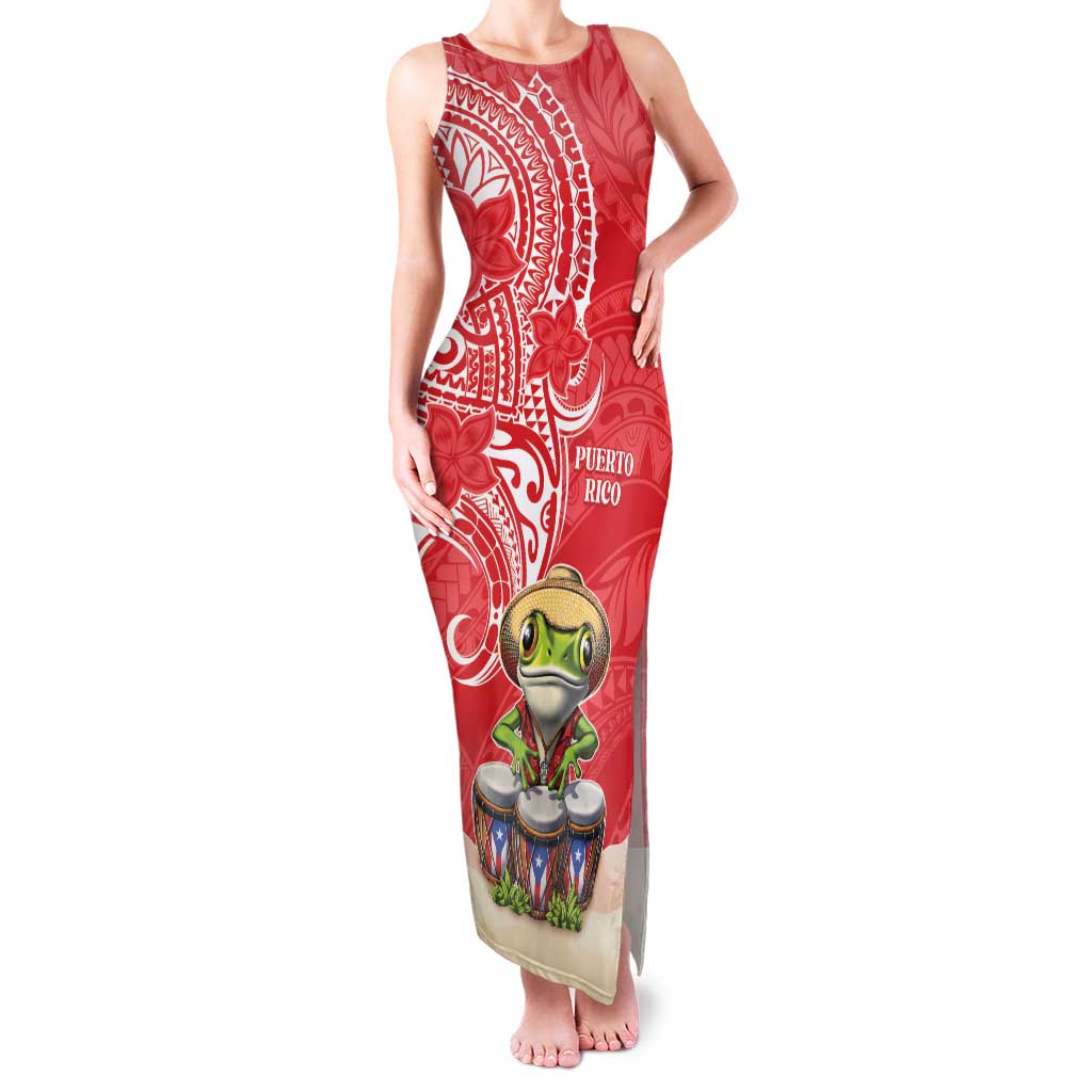 Personalized Puerto Rico Family Matching Tank Maxi Dress and Hawaiian Shirt Coqui Frog With Polynesian Pattern - Polynesian Pride