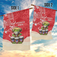 Puerto Rico Garden Flag Coqui Frog With Polynesian Pattern - Polynesian Pride
