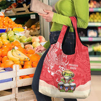 Puerto Rico Grocery Bag Coqui Frog With Polynesian Pattern LT05 - Polynesian Pride