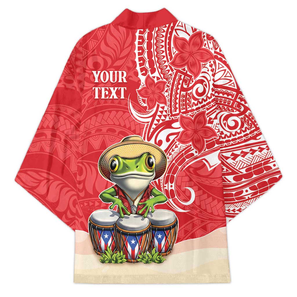 Personalized Puerto Rico Kimono Coqui Frog With Polynesian Pattern - Polynesian Pride