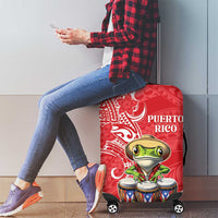 Puerto Rico Luggage Cover Coqui Frog With Polynesian Pattern - Polynesian Pride
