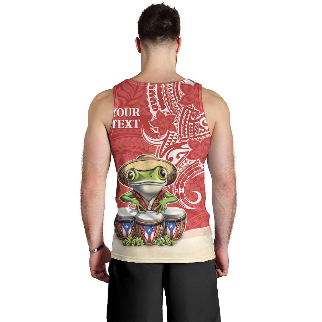 Personalized Puerto Rico Men Tank Top Coqui Frog With Polynesian Pattern LT05 - Polynesian Pride