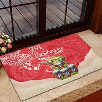Puerto Rico Rubber Doormat Coqui Frog With Polynesian Pattern LT05 - Polynesian Pride