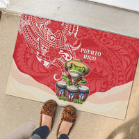 Puerto Rico Rubber Doormat Coqui Frog With Polynesian Pattern LT05 - Polynesian Pride