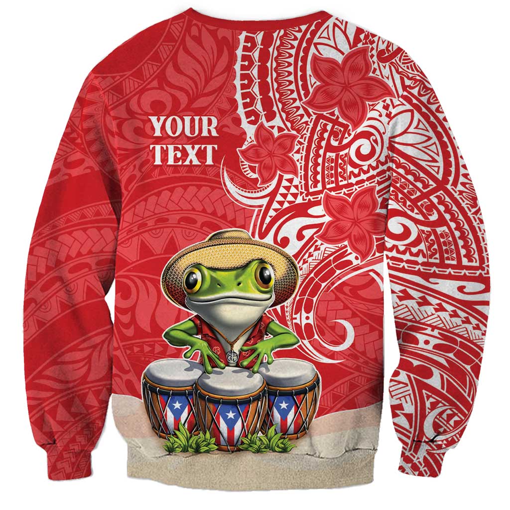 Personalized Puerto Rico Sweatshirt Coqui Frog With Polynesian Pattern LT05 - Polynesian Pride