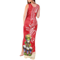 Personalized Puerto Rico Tank Maxi Dress Coqui Frog With Polynesian Pattern - Polynesian Pride