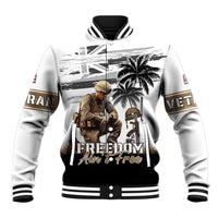 Hawaii Veterans Day Baseball Jacket Honor The Fallen Flag Grunge Style LT05 Unisex White - Polynesian Pride