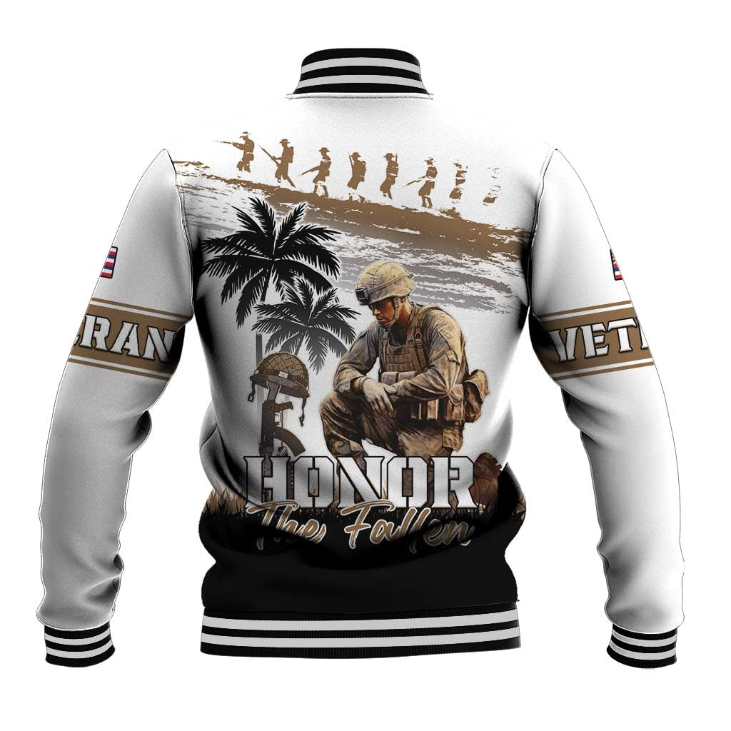 Hawaii Veterans Day Baseball Jacket Honor The Fallen Flag Grunge Style LT05 - Polynesian Pride