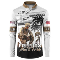 Hawaii Veterans Day Button Sweatshirt Honor The Fallen Flag Grunge Style LT05 White - Polynesian Pride