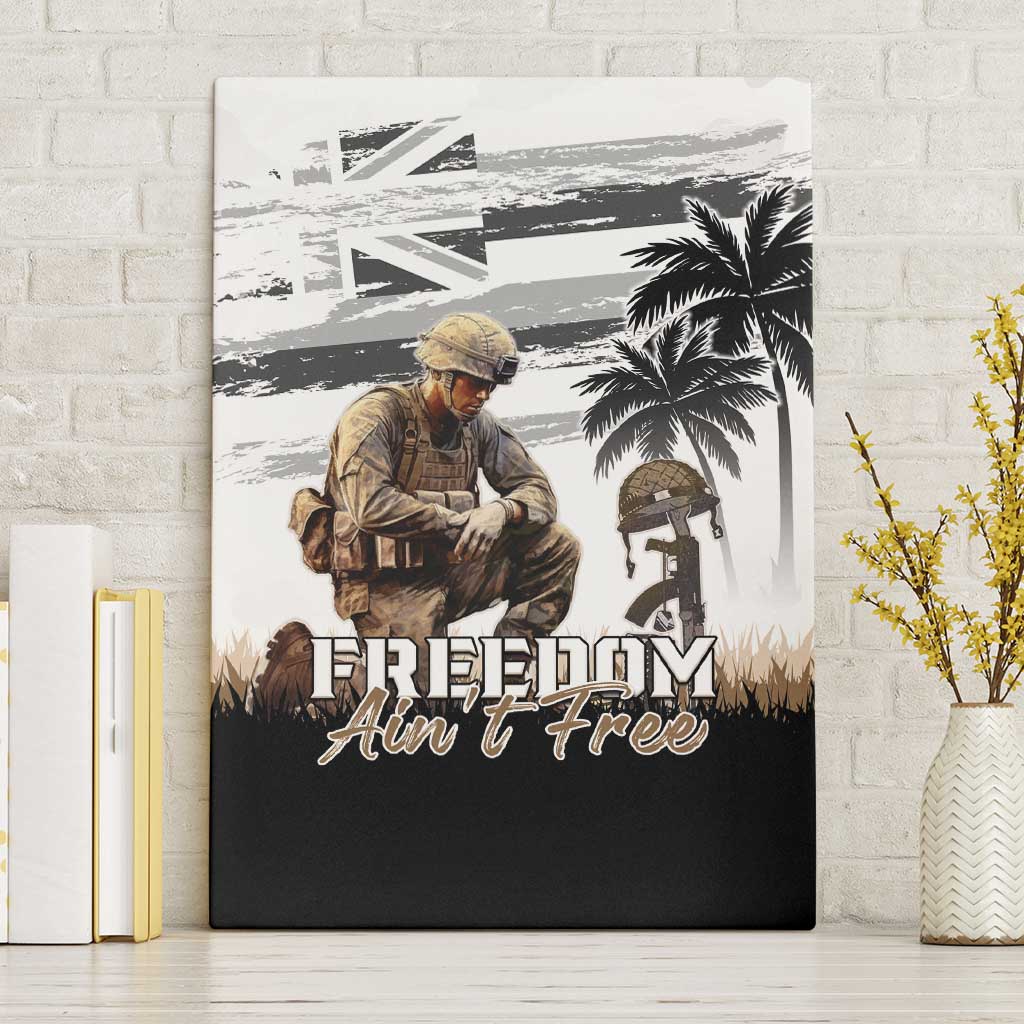 Hawaii Veterans Day Canvas Wall Art Honor The Fallen Flag Grunge Style LT05 Without Frame White - Polynesian Pride
