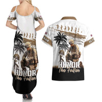 Hawaii Veterans Day Couples Matching Summer Maxi Dress and Hawaiian Shirt Honor The Fallen Flag Grunge Style LT05 - Polynesian Pride